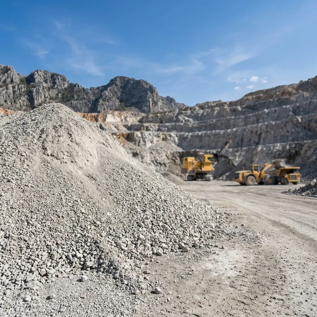 Crushed stone aggregate and quarry facility