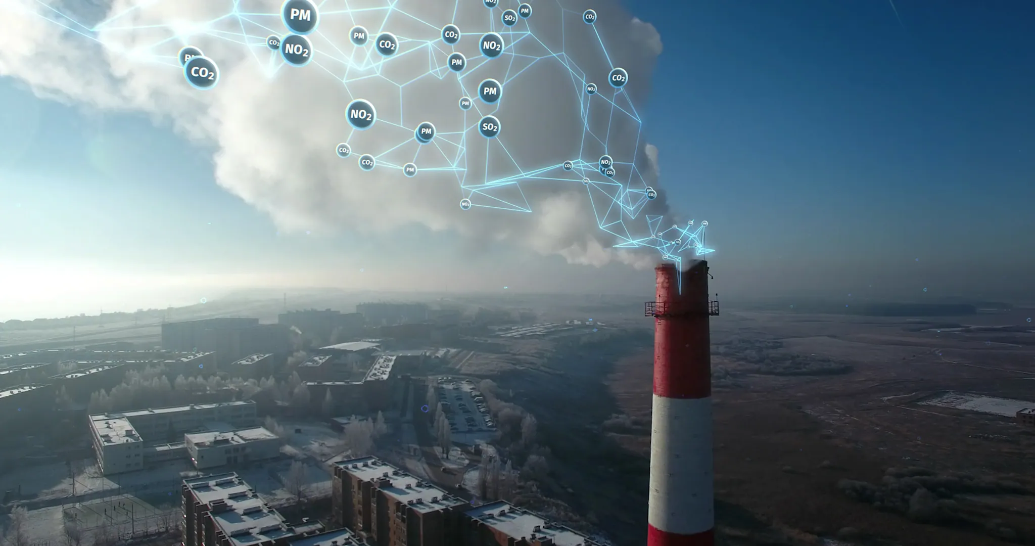 Modern Industrial Plant with Clean Stacks